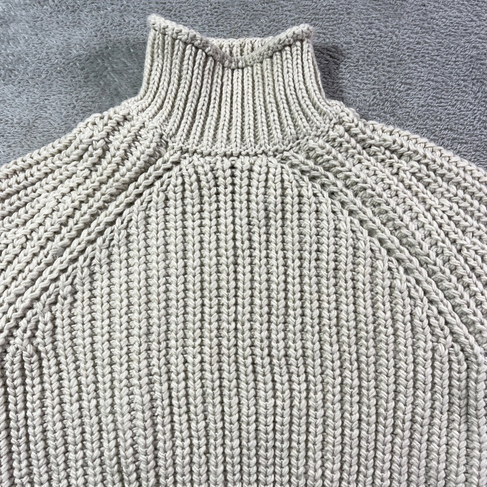H&M XS Knit Turtleneck Sweater Ribbed Long Sleeve Pullover Neutral Beige Cozy